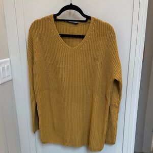 Jenni Kayne Mustard V-Neck Sweater